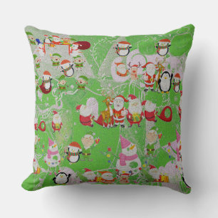 Santa Magical Green New Year Cushion