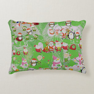 Santa Magical Green New Year Decorative Cushion