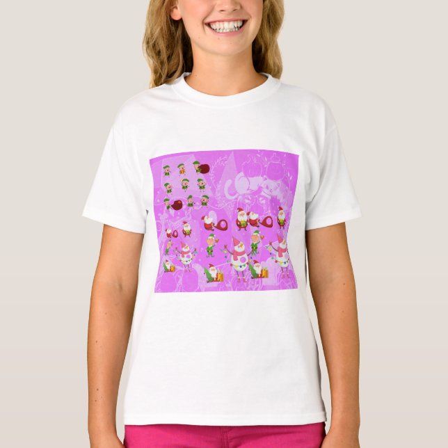 Santa Magical Pink New Year  T-Shirt (Front)