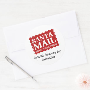 Santa mail special delivery Christmas gift sticker