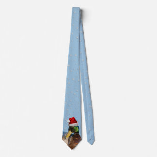 Santa Mallard Duck Christmas Tie