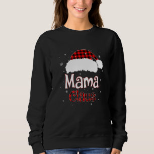 Santa Mama Claus Red Plaid Family Pyjamas Christma Sweatshirt
