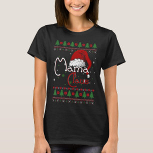 Santa Mama Claus Ugly Christmas Matching Family Gr T-Shirt