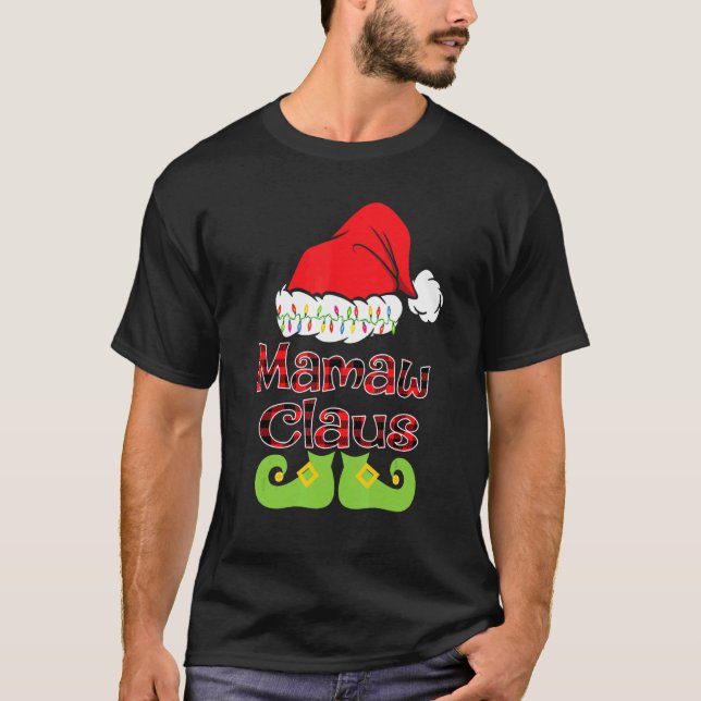 Santa Mamaw Claus Christmas Matching Family T-Shirt (Front)