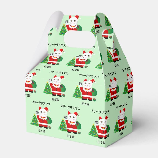 Santa Maneki Neko Favour Box (Front Side)