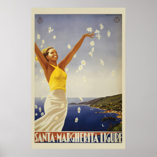 Santa Margherita 1950s Vintage Style Italian Poster