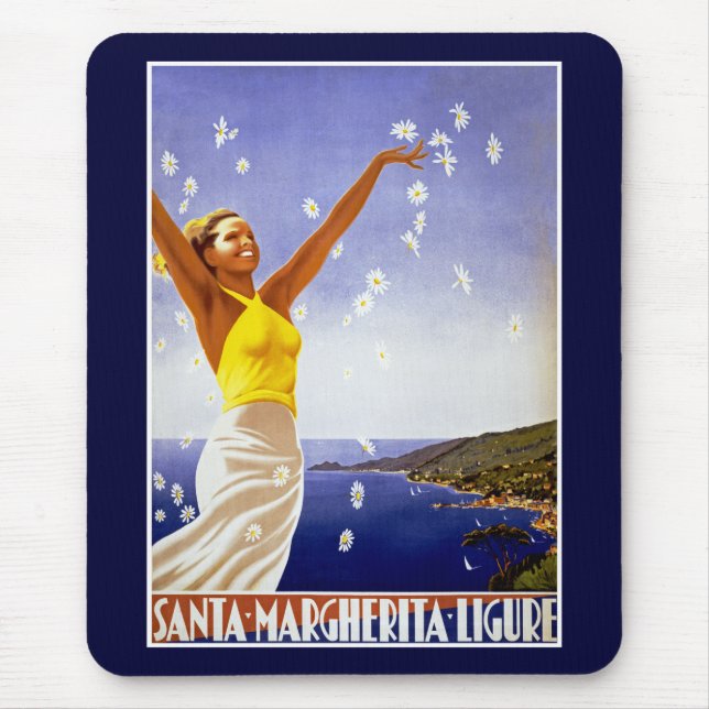 Santa Margherita Ligure with Daisies Mouse Mat (Front)