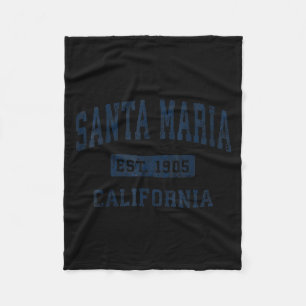 Santa Maria California Ca Vintage Established  Fleece Blanket