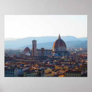 Santa Maria del Fiore at sunset in Florence Poster