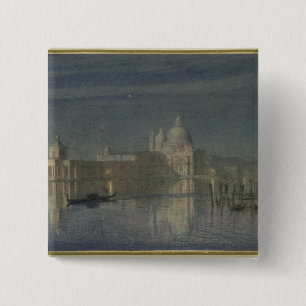 Santa Maria Della Salute, Venice, Moonlight, 1863 15 Cm Square Badge