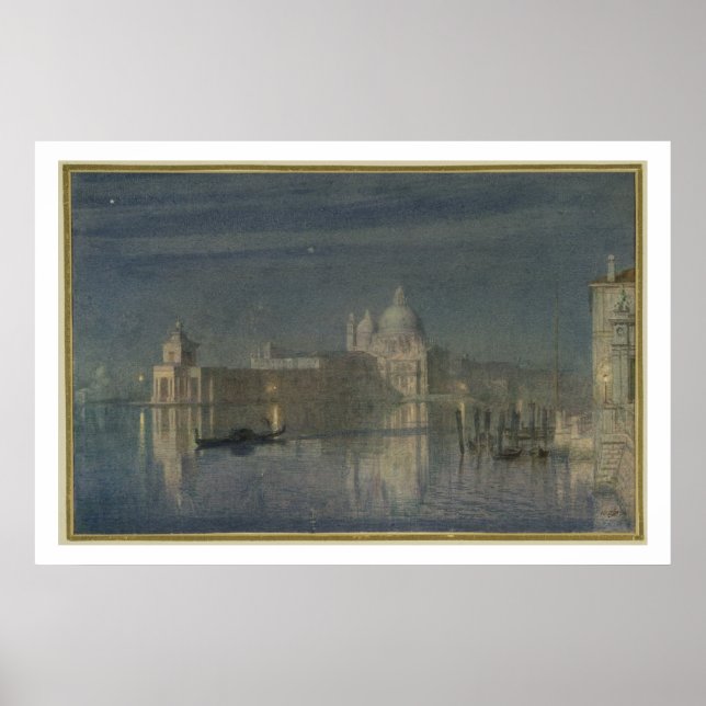 Santa Maria Della Salute, Venice, Moonlight, 1863 Poster (Front)