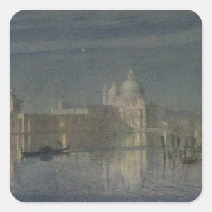 Santa Maria Della Salute, Venice, Moonlight, 1863 Square Sticker