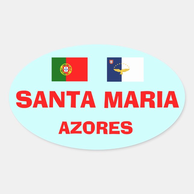 Santa Maria* Euro-Style Azores Oval Oval Sticker (Front)