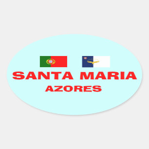 Santa Maria* Euro-Style Azores Oval Oval Sticker