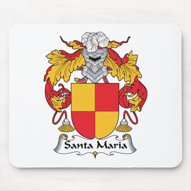 Santa Maria Family Crest Mouse Mat (Front)
