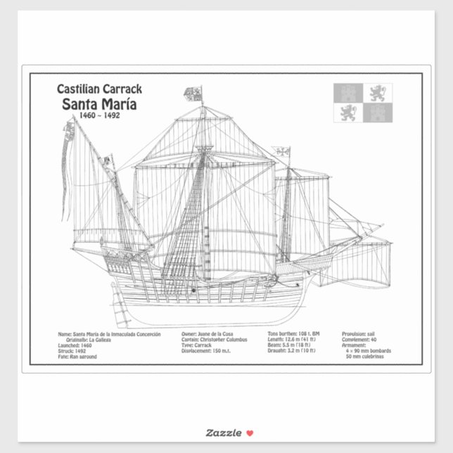 Santa Maria - Ship Blueprint Plans BD (Sheet)