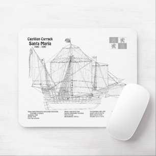 Santa Maria - Ship Blueprint Plans BD Mouse Mat