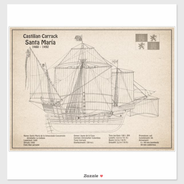 Santa Maria - Ship Blueprint Plans SD (Sheet)