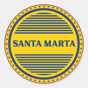 Santa Marta City Pride Emblem – Colombian Identity Classic Round Sticker