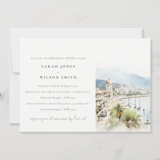 Santa Marta Colombia Landscape Rehearsal Dinner Invitation (Front)