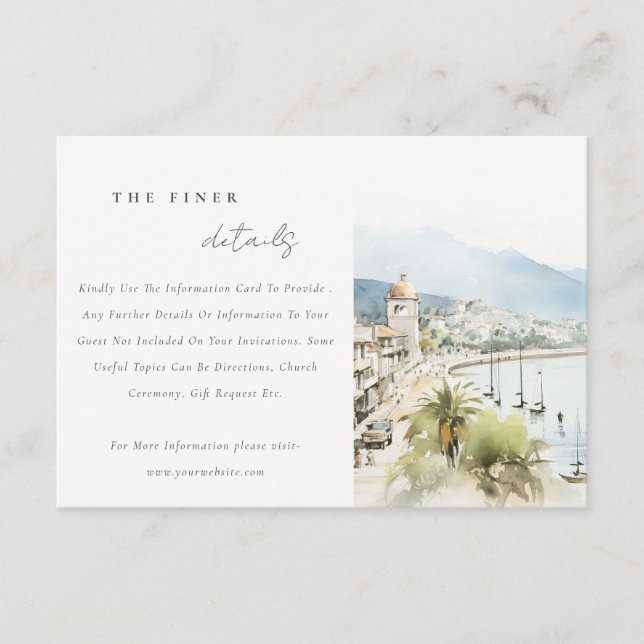 Santa Marta Colombia Landscape Wedding Details Enclosure Card (Front)
