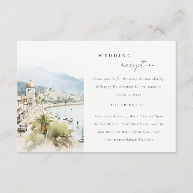 Santa Marta Colombia Landscape Wedding Reception Enclosure Card (Front)