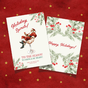 Santa Martini Christmas Holiday Invitation