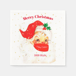 Santa Mask Merry Christmas Social Distancing Napkin