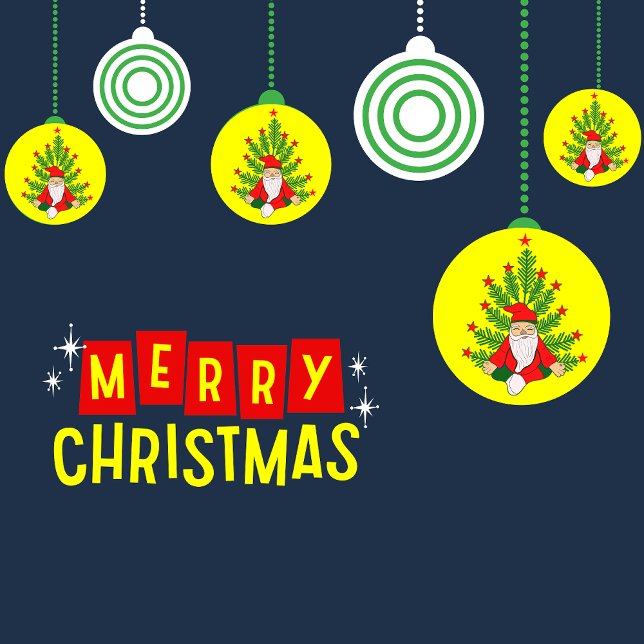 Santa Meditating Under a Christmas Tree Ceramic Tree Decoration (Creator Uploaded)