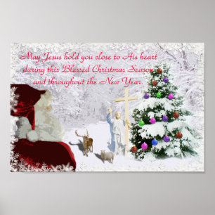 Santa Meets Jesus Poster