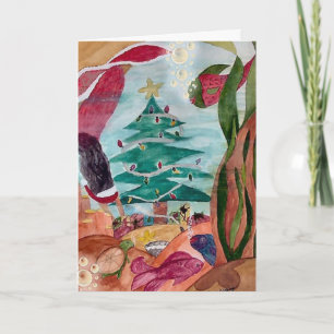 Santa Mermaid Christmas card