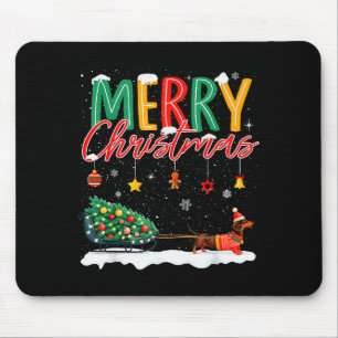 Santa Merry Christmas Dachshund Sleigh Dog Lover X Mouse Mat
