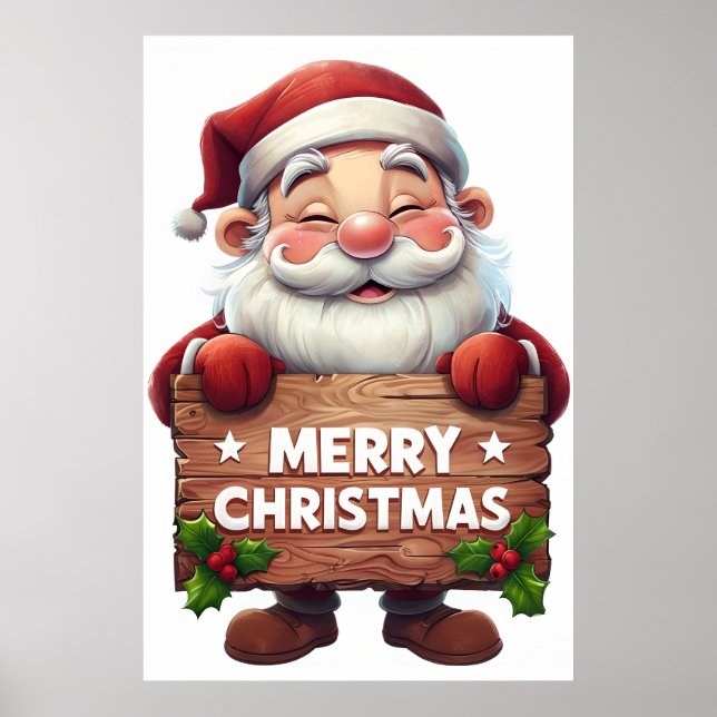 Santa “Merry Christmas” – Festive Holiday Poster (Front)