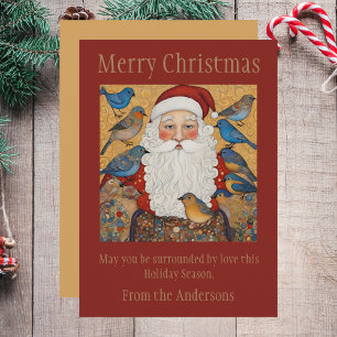 Santa Merry Christmas Greeting Thank You Card