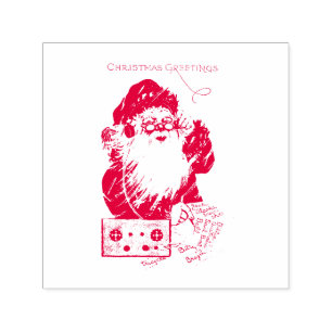 SANTA ~ Merry Christmas Greetings ~ Self-inking Stamp