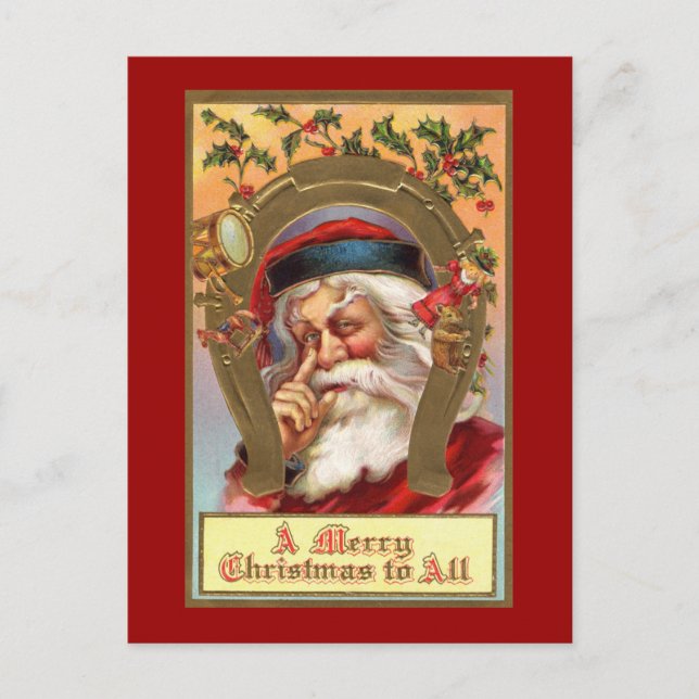 Santa Merry Christmas Holiday Postcard (Front)