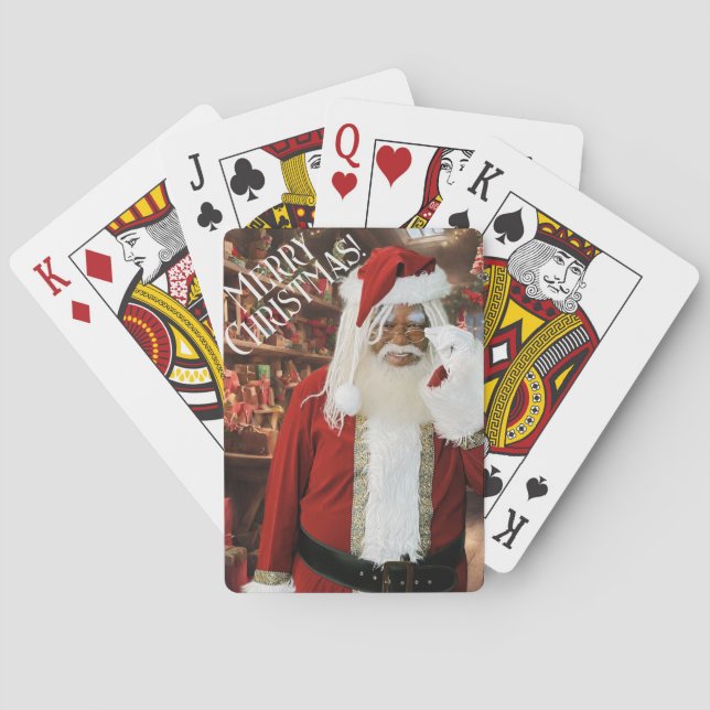 Santa Merry Christmas Playing Cards (Back)