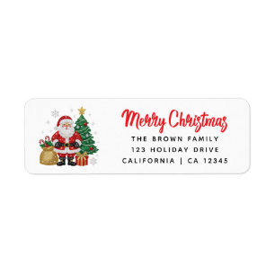 Santa Merry Christmas   Red Typography