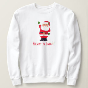 Santa Merry Christmas Vintage Retro Watercolor Sweatshirt