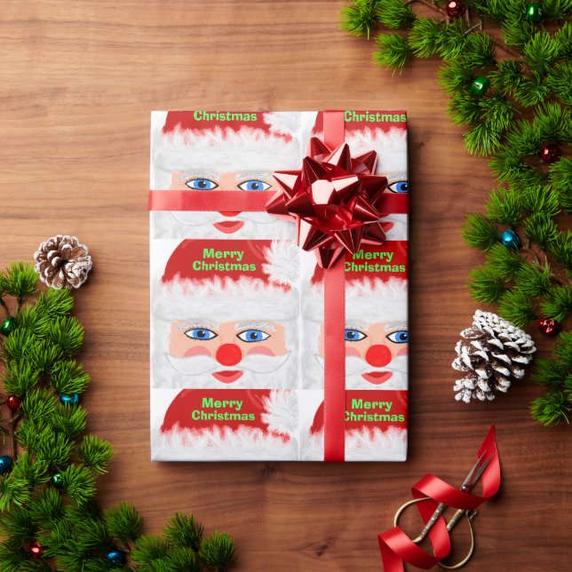 Santa Merry Christmas Wrapping Paper (Holiday Gift)