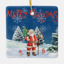 Santa Merry Cristmas Ornament