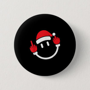 Santa Middle Finger Flip Off _ Christmas Profanity 6 Cm Round Badge