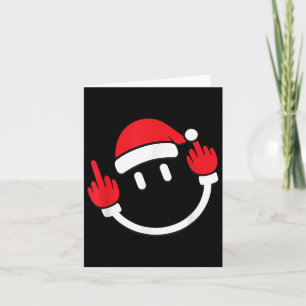 Santa Middle Finger Flip Off _ Christmas Profanity Card
