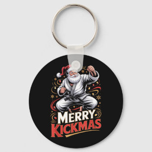 Santa MMA Karate Merry Kickmas Ugly Christmas Jiu Key Ring