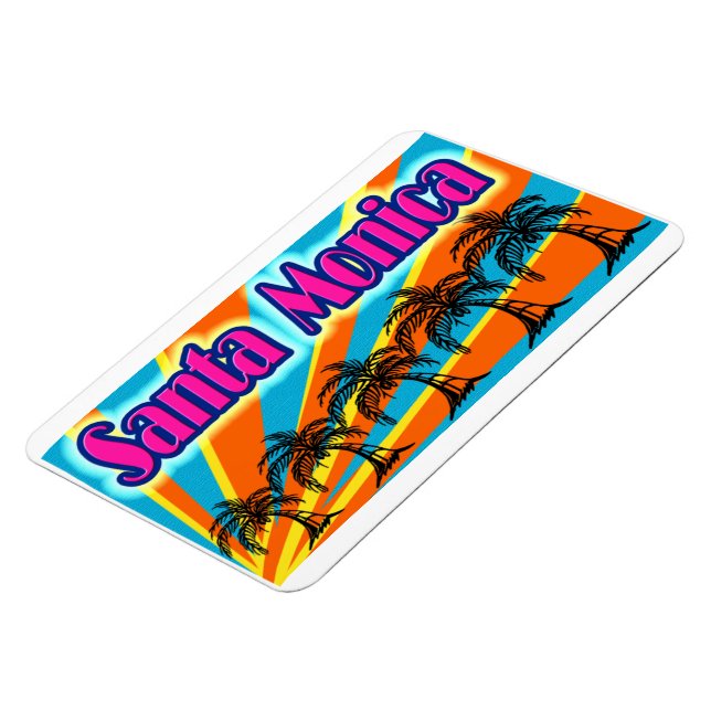 Santa Monica 5 Palm Trees Magnet (Left Side)