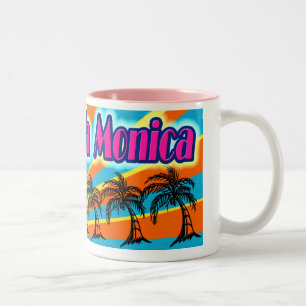 Santa Monica 5 Palm Trees Mug Cup