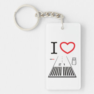 Santa Monica Airport Runway 21 / Runway 3 keychain