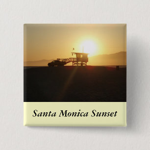 Santa Monica at Sunset 15 Cm Square Badge