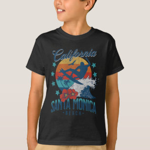Santa Monica Beach California Surfing Vintage Vaca T-Shirt