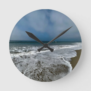 Santa Monica Beach in the fall. Round Clock